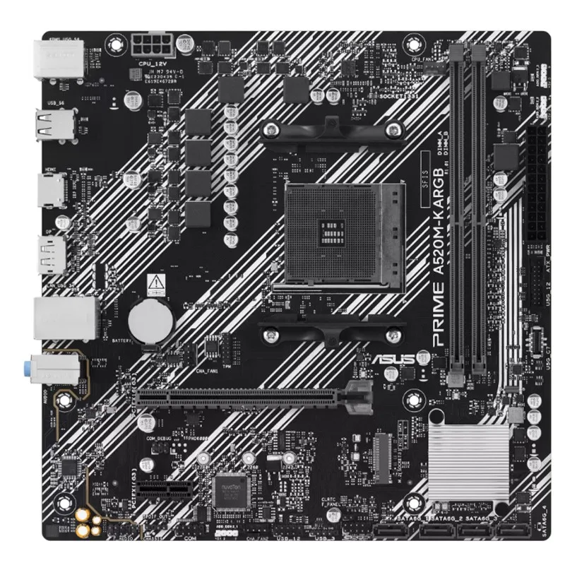 ASUS PRIME A520M-K ARGB DDR4 5100MHZ 1XHDMI 1XDP 1XM.2 USB2.0 MATX AM4 (AMD AM4 5000/4000 /3000 SERİLERİ İLE UYUMLU) - görsel 2
