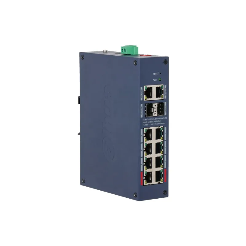 DAHUA CHS4212-8GT-110 8 PORT GIGABIT+2PORT 1GB SFP/2PORT RJ45 UPLINK CLOUD YÖNETİLEBİLİR ENDÜSTRİYEL 110W POE SWITCH - görsel 2