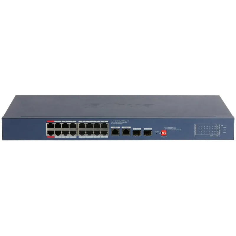 DAHUA CS4220-16GT-240 16 PORT GIGABIT + 2XGB RJ45/2XGB SFP UPLINK CLOUD YÖNETİLEBİLİR 240W POE RACKMOUNT SWITCH - görsel 2