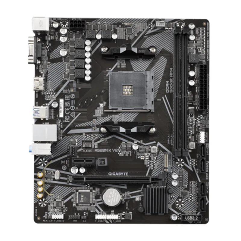 GIGABYTE A520M K V2 DDR4 5100MHZ 1XVGA 1XHDMI 1XM.2 USB 3.2 MATX AM4 (AMD AM4 5000/4000 /3000 SERİSİ İLE UYUMLU) - görsel 2