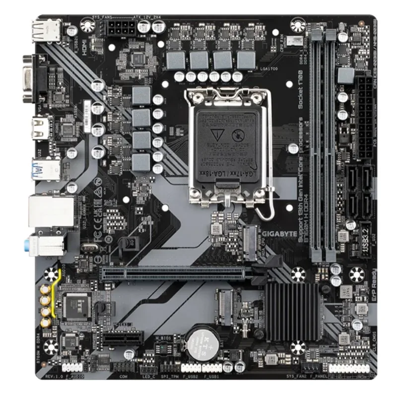GIGABYTE B760M-H DDR4 3200MHZ 1XVGA 1XHDMI 1XM.2 USB 3.2 MATX 1700P (12. / 13. VE 14. NESİL İŞLEMCİ UYUMLU) - görsel 2