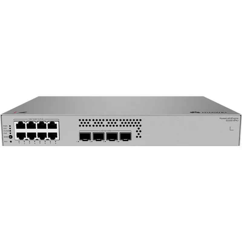 HUAWEI EKITENGINE S220S-8P4J 8 PORT GIGABIT+4 PORT 2.5G SFP UPLINK L2 CLOUD YÖNETİLEBİLİR 128W POE SWITCH - görsel 2