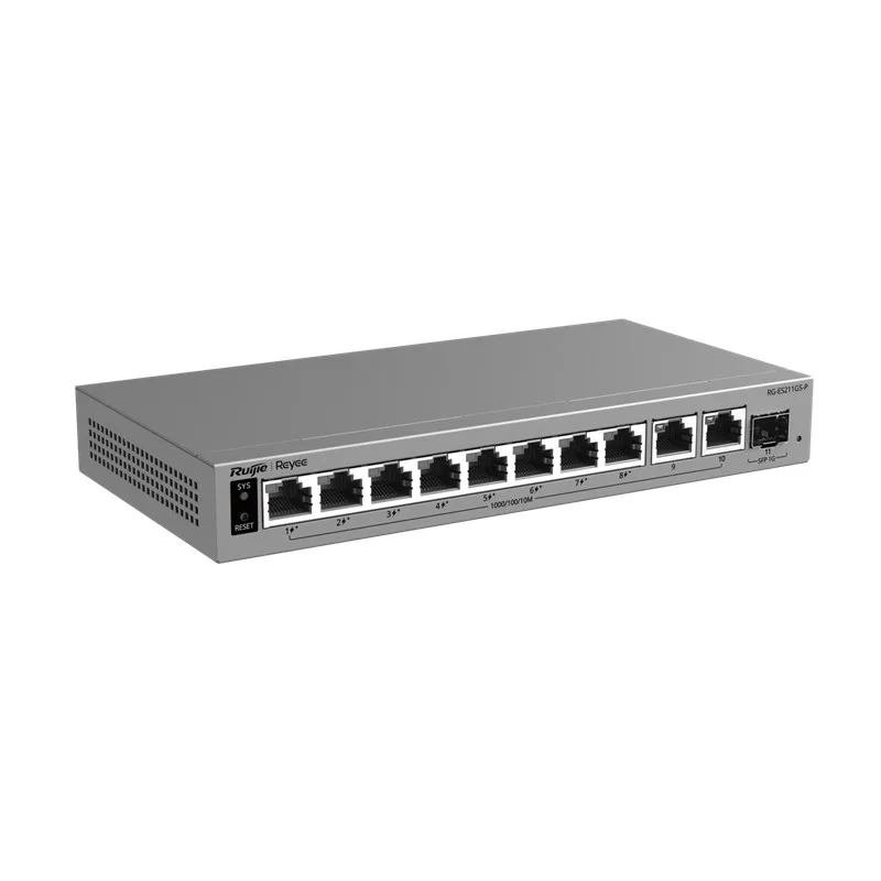 RUIJIE REYEE RG-ES211GS-P 8 PORT GİGABİT+ 2XGE + 1XGB SFP UPLİNK 120W POE YÖNETİLEBİLİR SWITCH - görsel 2