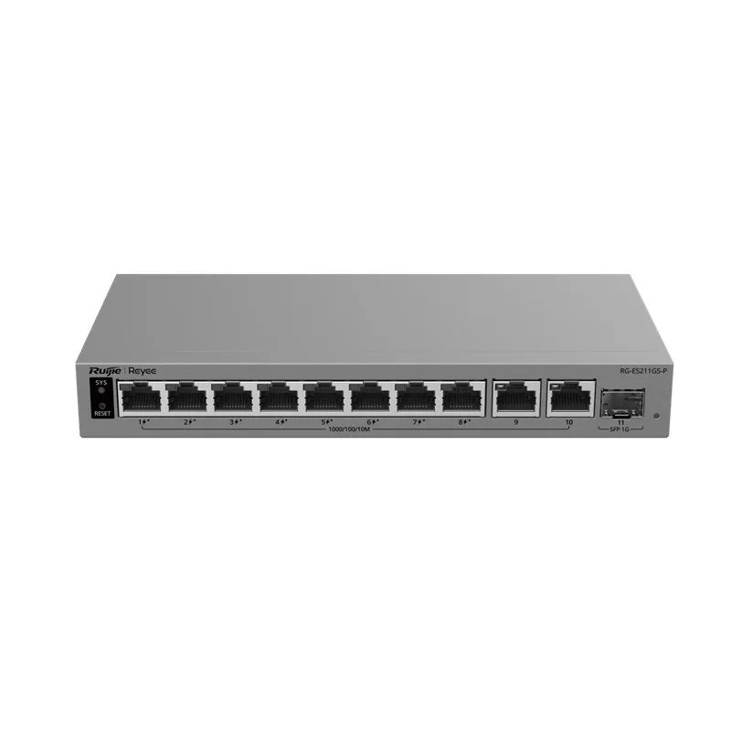 RUIJIE REYEE RG-ES211GS-P 8 PORT GİGABİT+ 2XGE + 1XGB SFP UPLİNK 120W POE YÖNETİLEBİLİR SWITCH - görsel 3