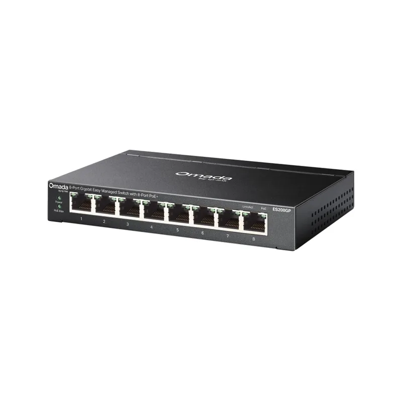 TP-LINK OMADA ES208GP 8 PORT GIGABIT 8 PORT POE 64W YONETİLEBİLİR METAL KASA SWITCH - görsel 2
