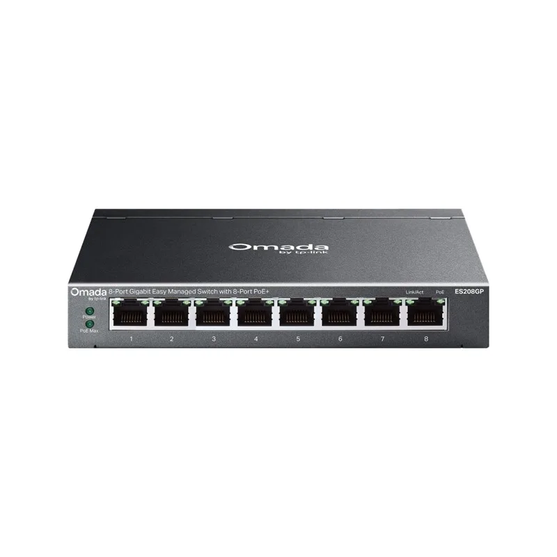 TP-LINK OMADA ES208GP 8 PORT GIGABIT 8 PORT POE 64W YONETİLEBİLİR METAL KASA SWITCH